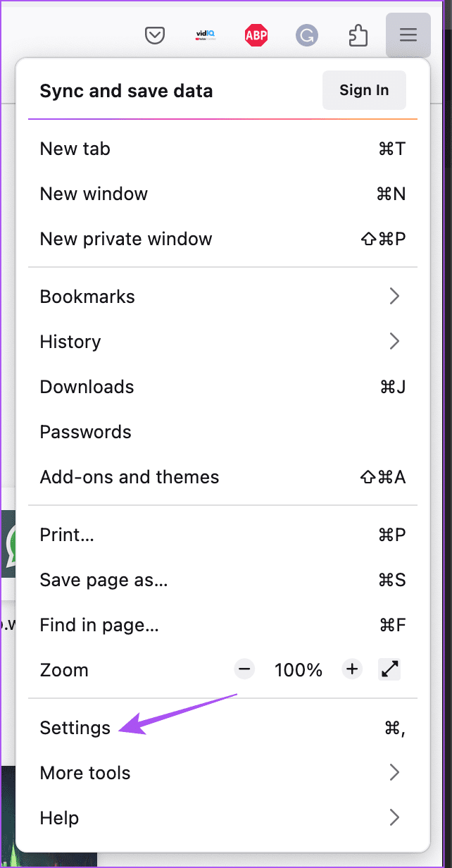 settings-firefox-mac-2 أفضل 9 إصلاحات لعدم عمل كاميرا Mac في Google Meet