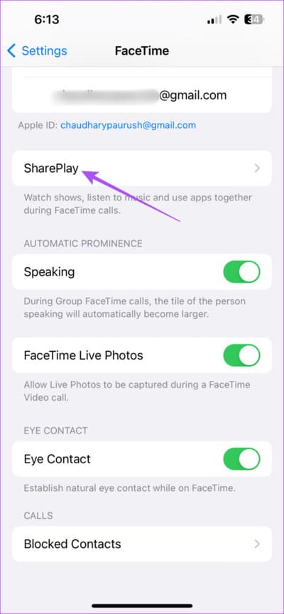 shareplay-facetime-settings-iphone-474x1024-1 أفضل 6 إصلاحات لعدم عمل مشاركة شاشة FaceTime على iPhone