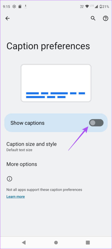 show-captions-android-settings-462x1024-1 أفضل 5 إصلاحات لعدم عمل الترجمة في تطبيق Amazon Prime Video على iPhone و Android