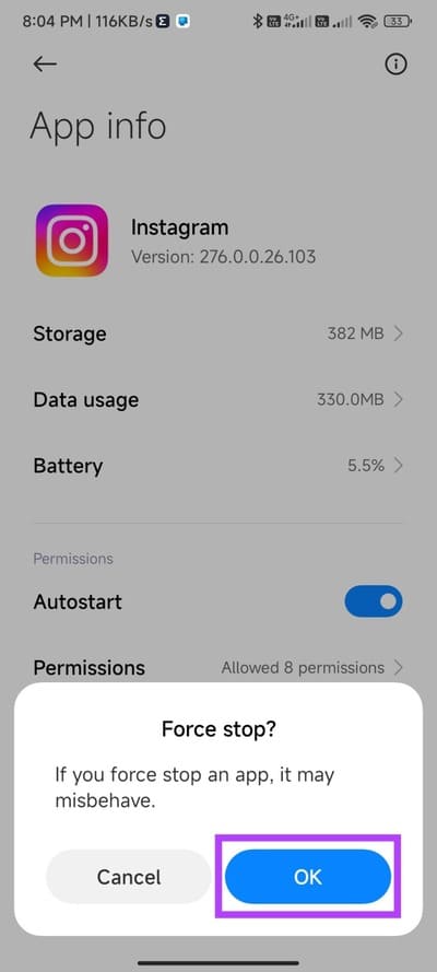 tap-OK-to-confirm 10 طرق سهلة لإصلاح "هذه القصة غير متوفرة" على Instagram