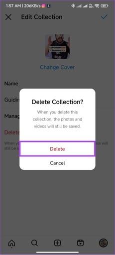 tap-delete-to-confirm-461x1024-1 كيفية استخدام مجموعة مشتركة على Instagram