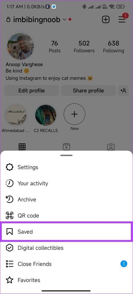 tap-saved كيفية استخدام مجموعة مشتركة على Instagram