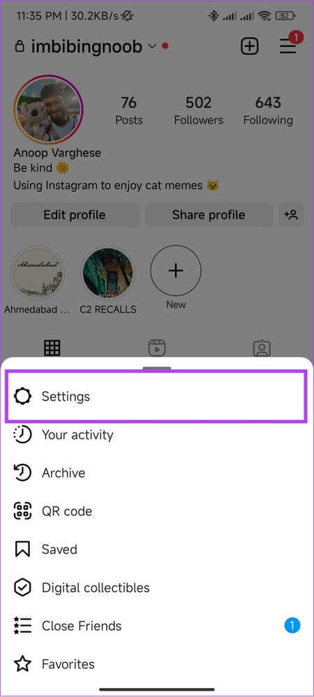 tap-settings كيفية الاتصال بـ Instagram للحصول على الدعم أو الإبلاغ عن مشكلة
