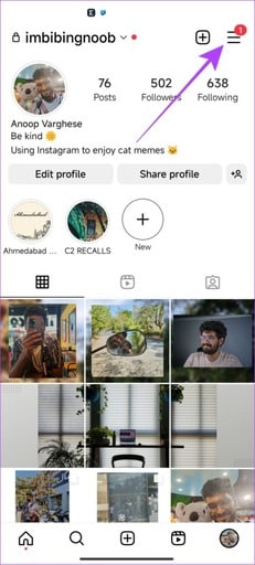 tap-the-hamburger-menu-on-the-top-right-corner-461x1024-1 كيفية استخدام مجموعة مشتركة على Instagram