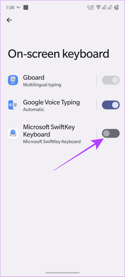 toggle-on-microsoft-swiftkey 4 طرق لتغيير لوحة المفاتيح على Android