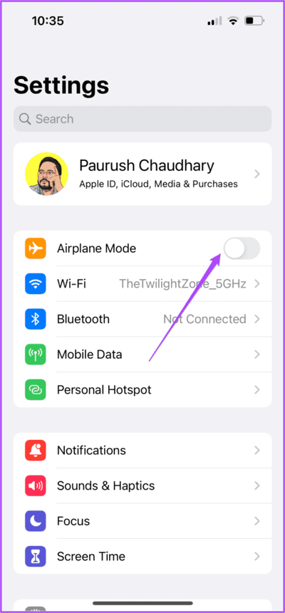 turn-on-airplane-mode-in-iphone-476x1024-1 أفضل 7 إصلاحات لعدم ظهور الطابعة على iPhone
