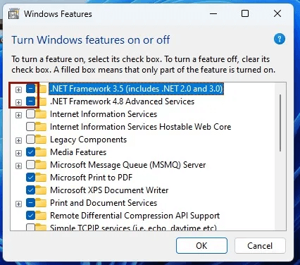 turn-windows-features-on-and-off.jpg كيفية إصلاح خطأ "حدث استثناء غير معالج في تطبيقك" على Windows