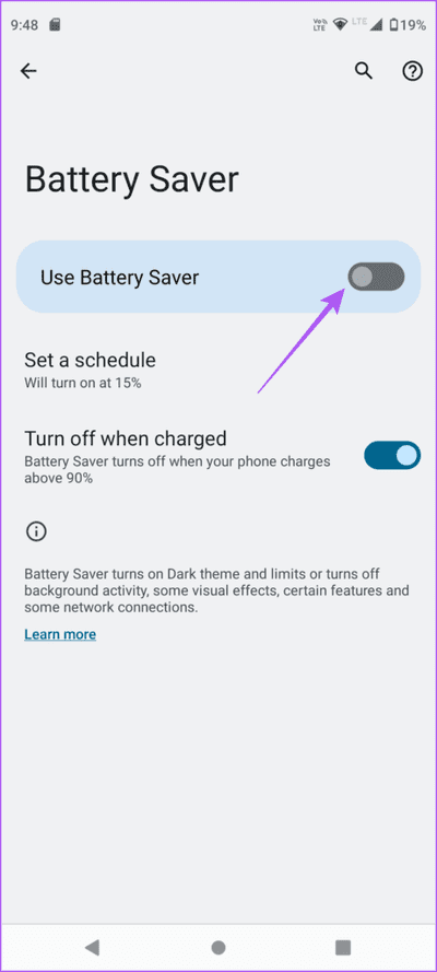 use-battery-saver-android-461x1024-1 أفضل 7 إصلاحات لعدم تحديث موقع الجغرافي المباشر Telegram Live على iPhone و Android
