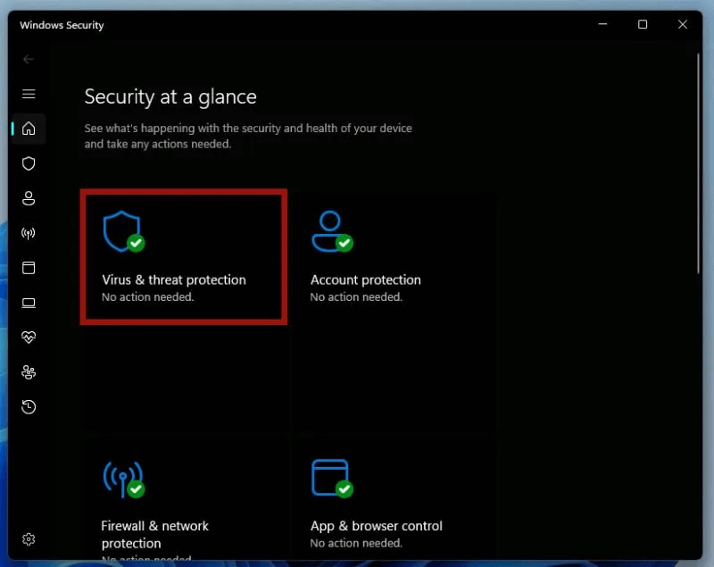 virus-and-threat-protection-800x635.jpg كيفية إصلاح خطأ "حدث استثناء غير معالج في تطبيقك" على Windows
