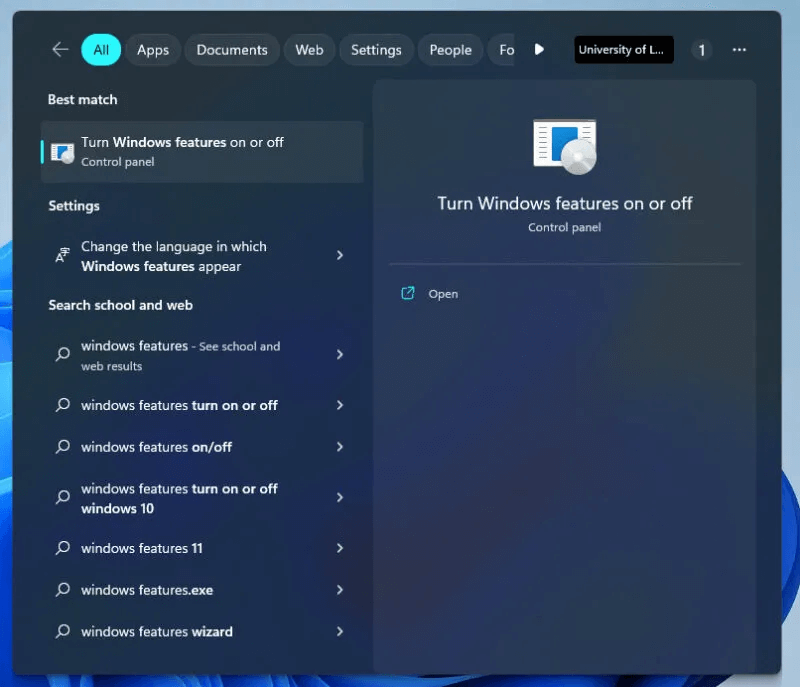 windows-features-start-menu-800x687.jpg كيفية إصلاح خطأ "حدث استثناء غير معالج في تطبيقك" على Windows