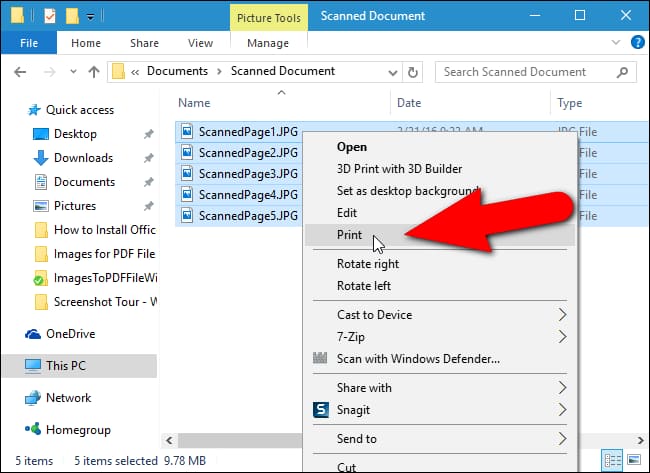 01_selecting_print كيفية دمج الصور في ملف PDF واحد في Windows 10 أو Windows 11
