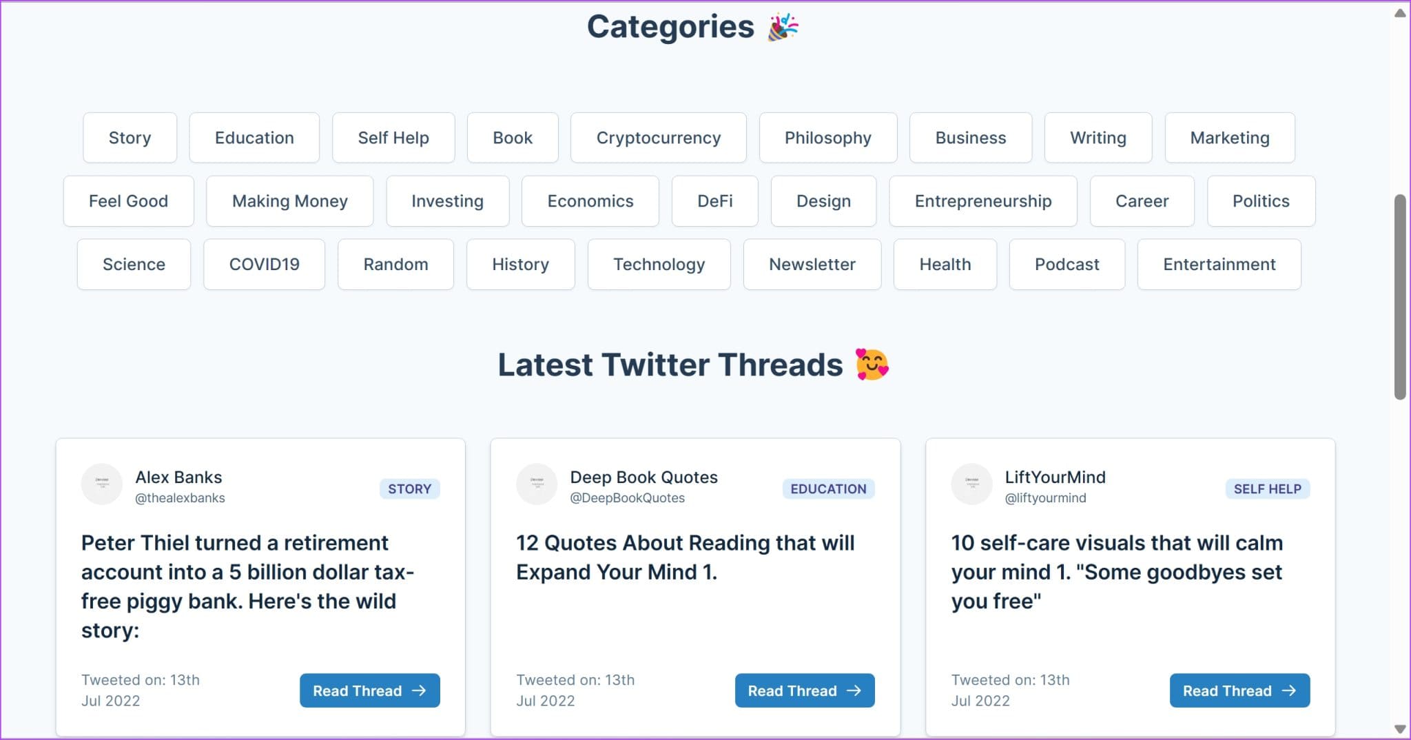 11.AwesomeThread-2048x1074-1 4 طرق لقراءة وحفظ سلاسل Twitter كملف PDF أو مقالة