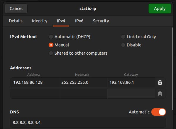 13-1 كيفية تعيين عنوان IP ثابت في Ubuntu