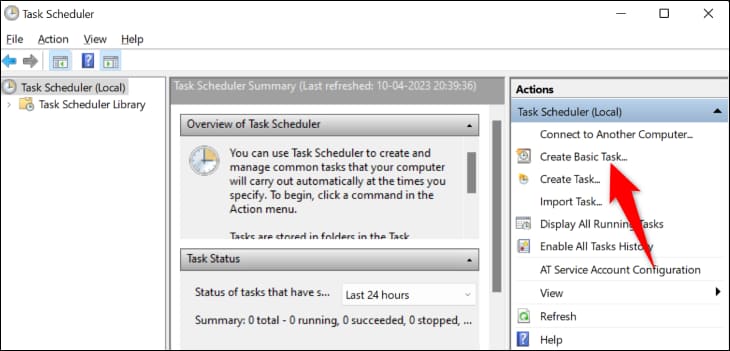 3-create-task-task-scheduler كيفية فتح Sticky Notes عند بدء التشغيل في Windows 11