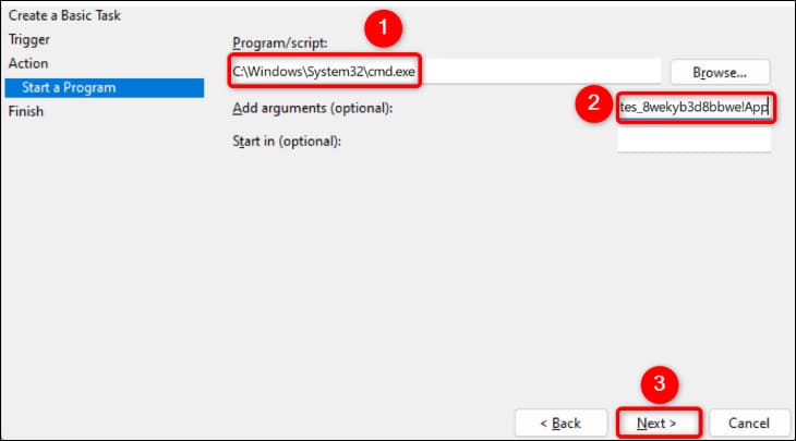 7-task-program-task-scheduler كيفية فتح Sticky Notes عند بدء التشغيل في Windows 11