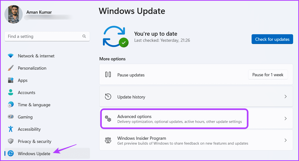 Advanced-options-2 4 طرق سريعة لتعطيل تحسين التسليم في Windows 11