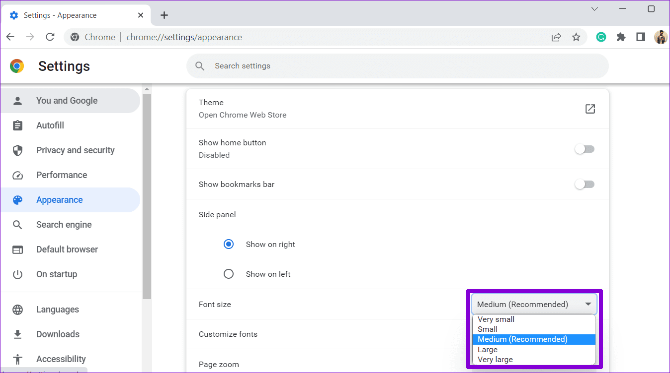 Change-Font-Size-for-Websites-in-Google-Chrome كيفية تغيير إعدادات التكبير في Google Chrome