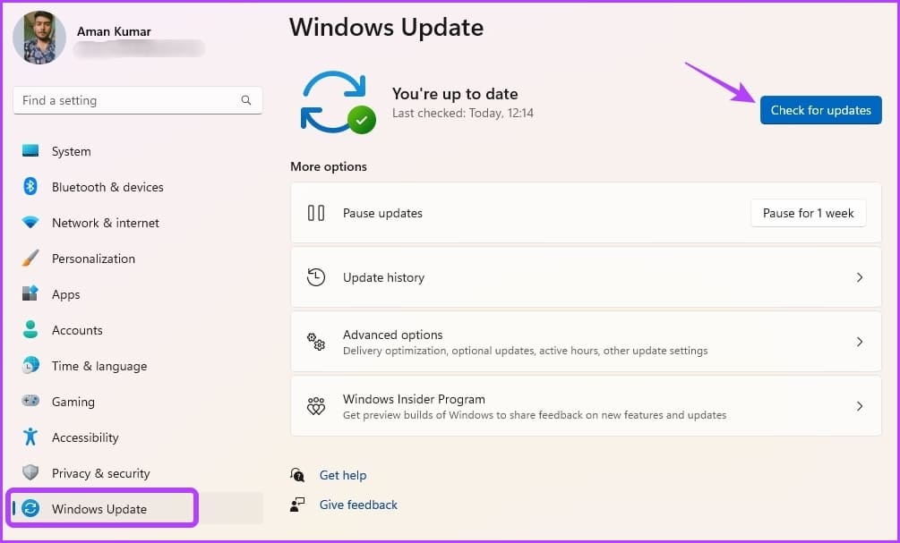 Check-for-Updates-8 أفضل 6 طرق لإصلاح ظهور الشاشة السوداء عند الضغط على Alt + Tab في Windows