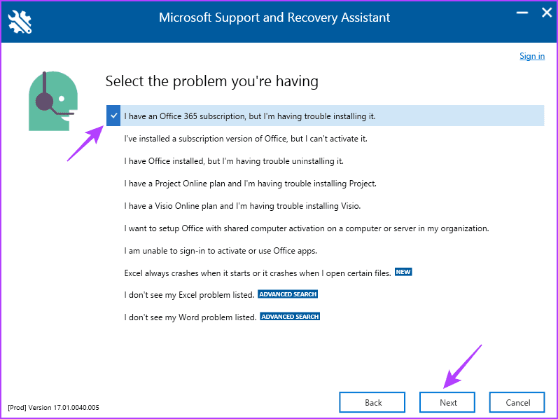 Choosing-problem أفضل 7 طرق لإصلاح مشكلة Microsoft Office عالق عند تجهيز الأشياء في Windows 11