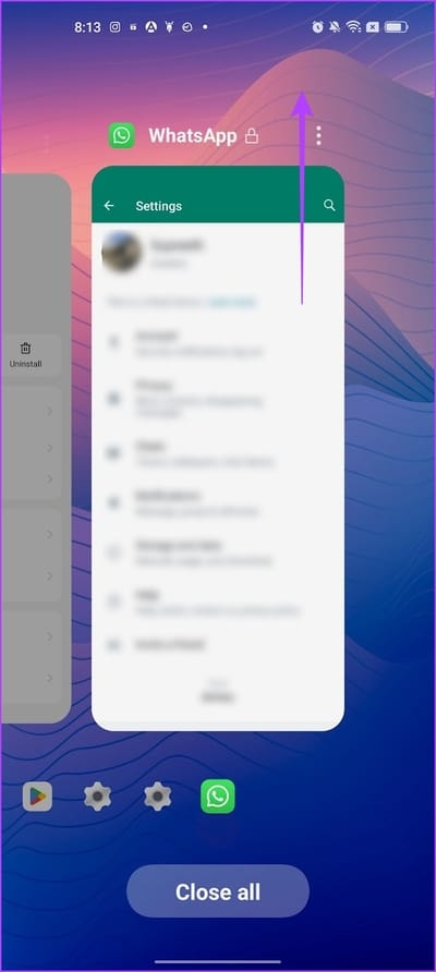 Close-WhatsApp 9 طرق لإصلاح تعذر إرسال مستندات متعددة على WhatsApp على Android