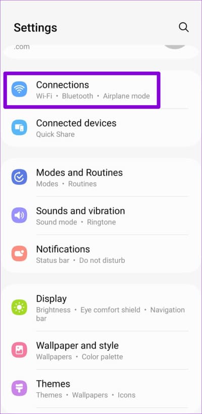 Connections-on-Android-11-500x1024-1 أفضل 8 طرق لإصلاح عدم العثور على أجهزة Bluetooth المجاورة على Android