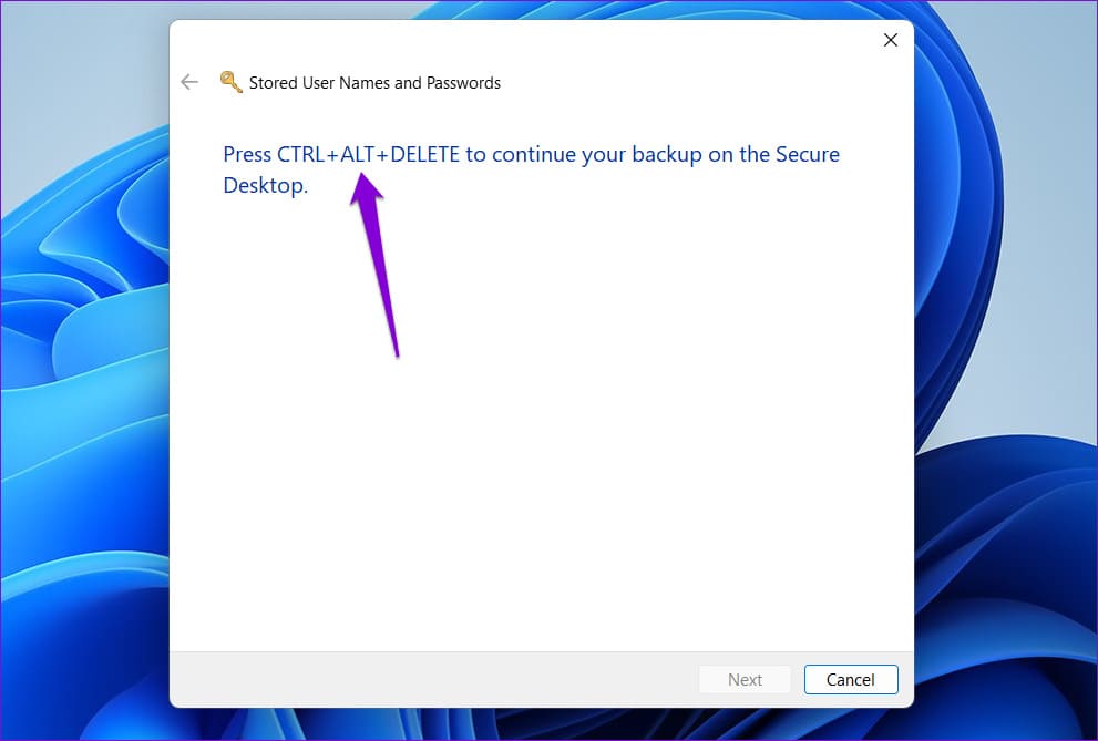 Continue-Backup-on-Secure-Desktop كيفية الوصول إلى إدارة بيانات الاعتماد واستخدامه على Windows 10 و Windows 11
