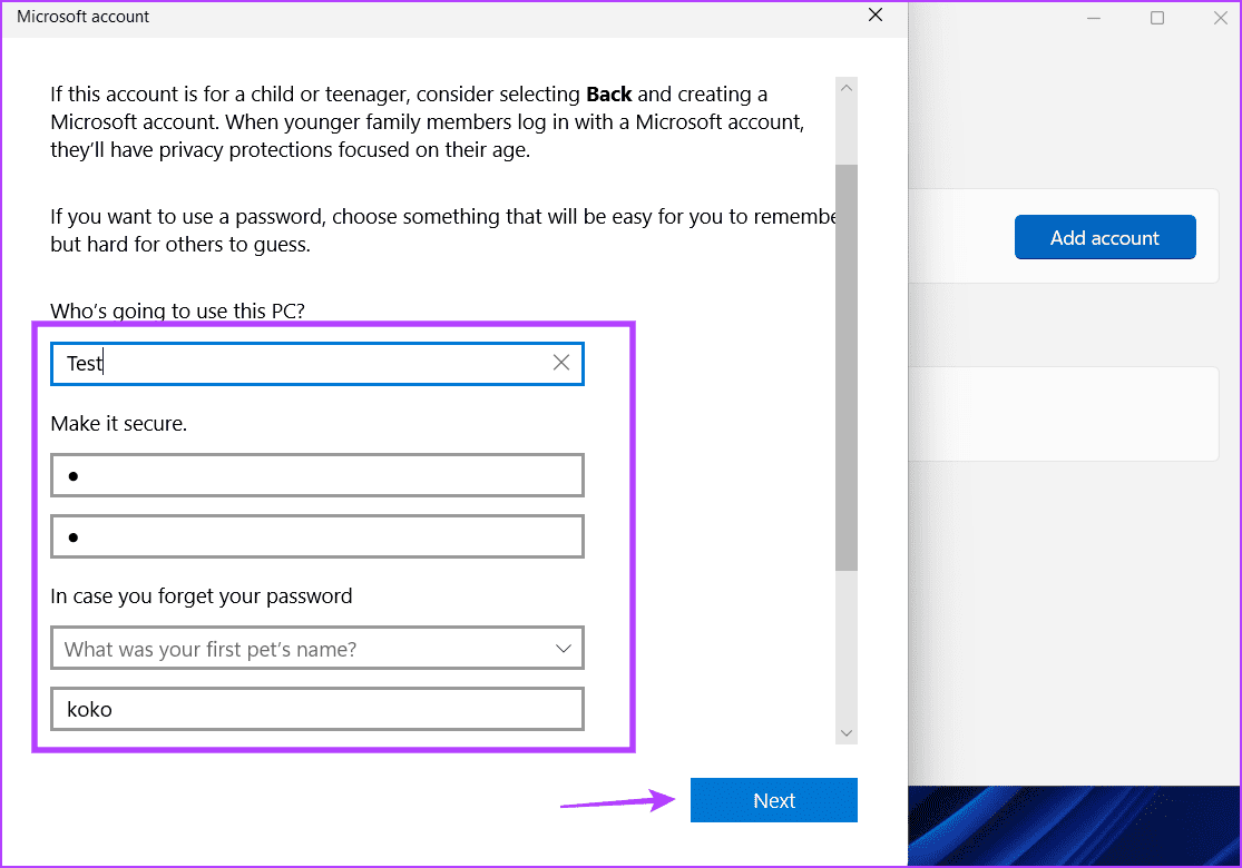 Create-New-User-Account-3 أفضل 7 طرق لإصلاح عدم عمل Explorer.exe عند بدء التشغيل على Windows 11
