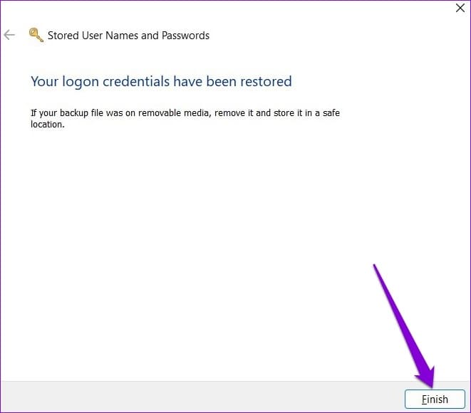 Credentials-Restored-on-Windows كيفية الوصول إلى إدارة بيانات الاعتماد واستخدامه على Windows 10 و Windows 11