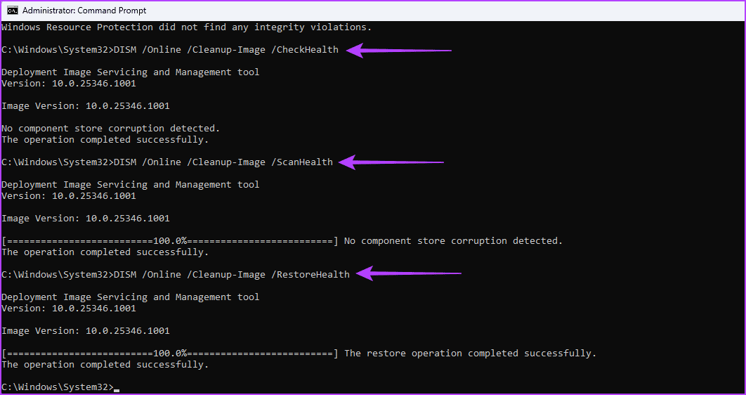 DISM-Command-1 أفضل 5 طرق لإصلاح عدم عمل إعدادات شاشة التوقف وباللون الرمادي في Windows 11