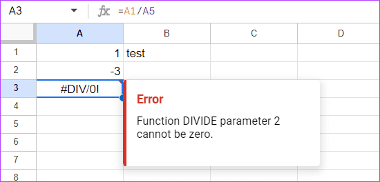 DIV-error-Google-Sheet استكشاف أخطاء تحليل الصيغة في Google Sheets وإصلاحها