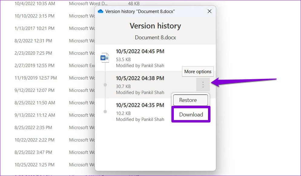 Download-a-Previous-Version-of-Word-File-1 أفضل 6 طرق لإصلاح خطأ عثر Word على محتوى غير قابل للقراءة في Windows