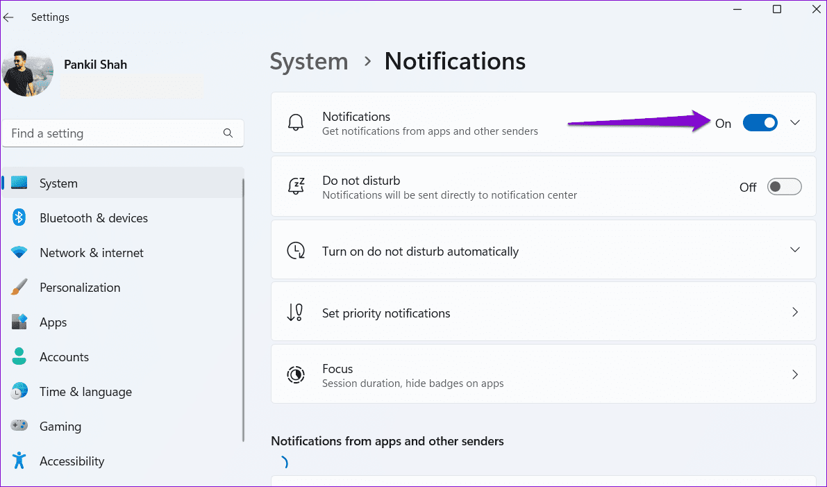 Enable-Notifications-in-Windows-11 أفضل 7 طرق لإصلاح عدم ظهور تذكيرات Outlook في Windows