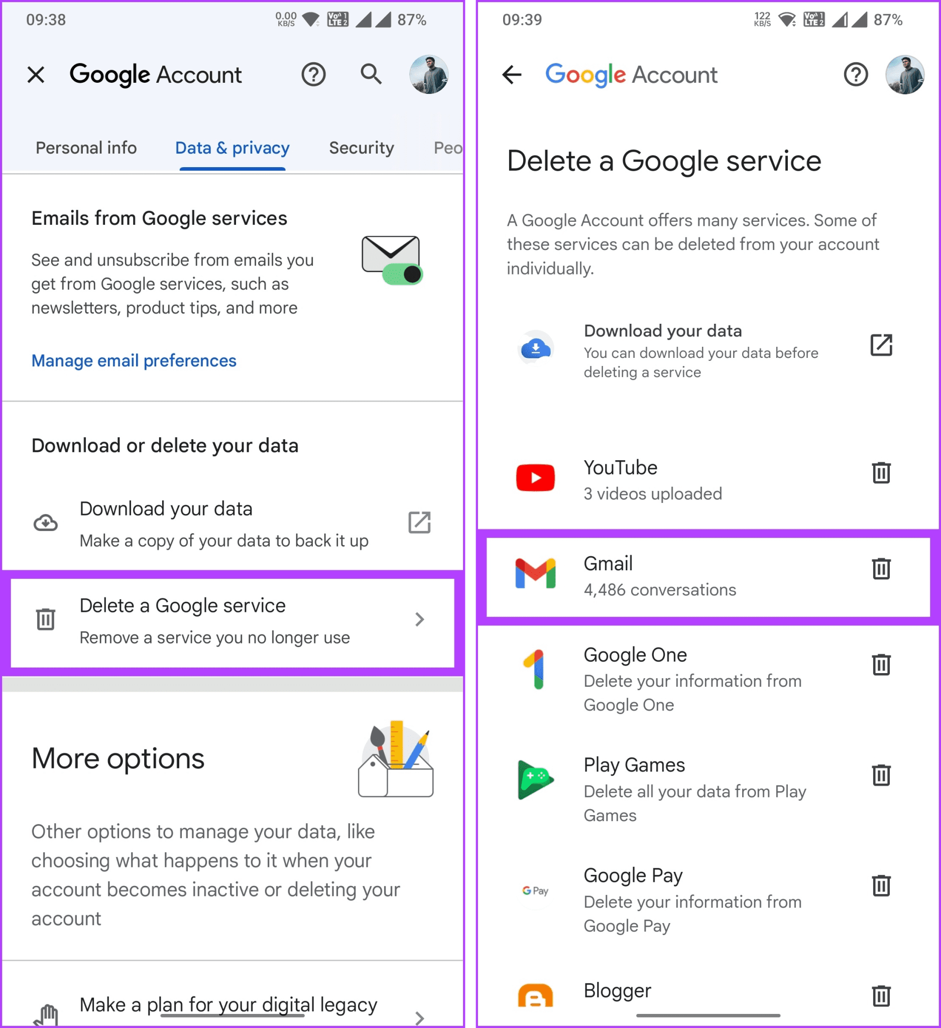 كيفية حذف حساب Gmail على سطح المكتب أو الهاتف المحمول - %categories