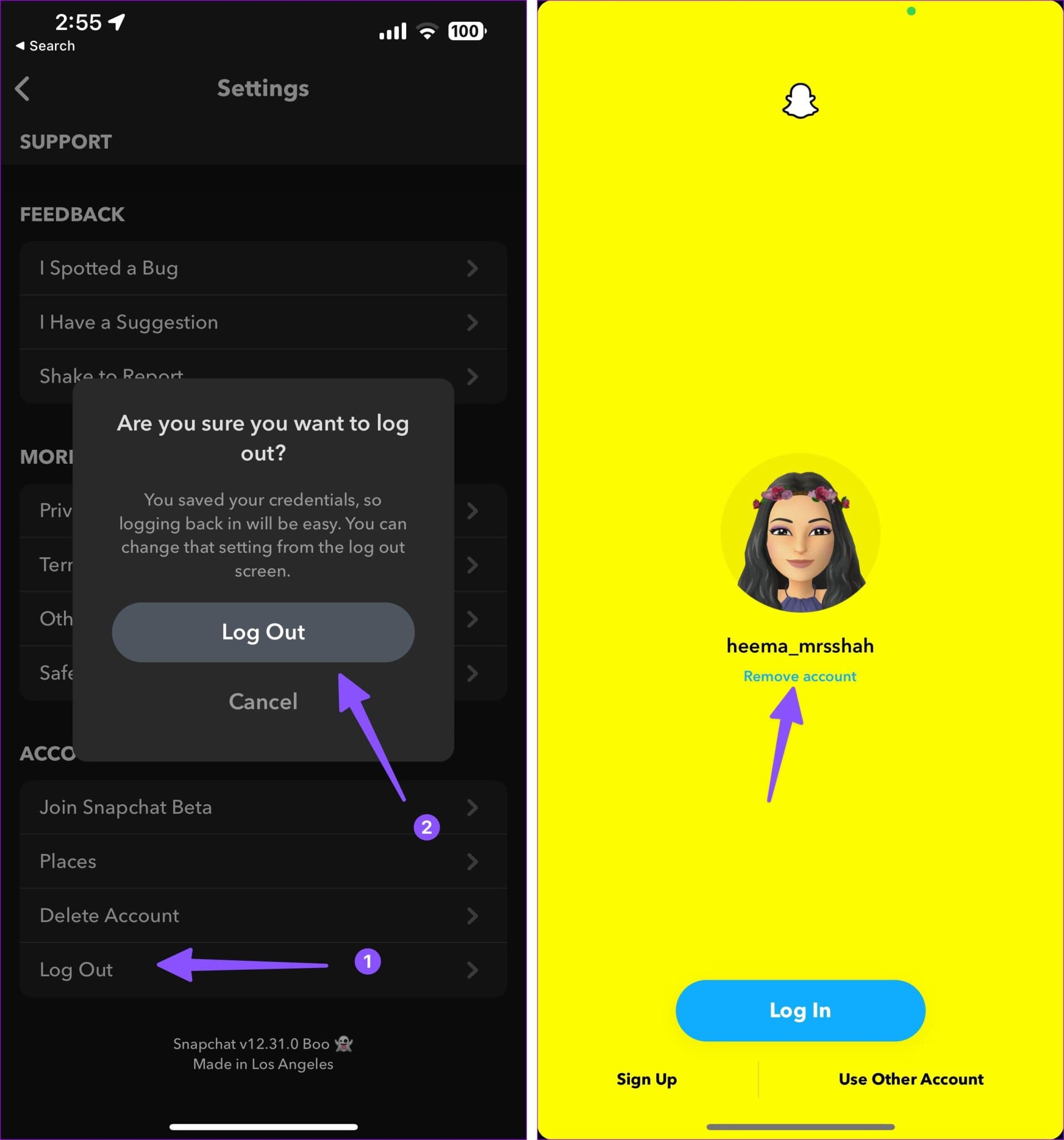 كيفية إزالة حساب Snapchat المحفوظ على iPhone و Android - %categories