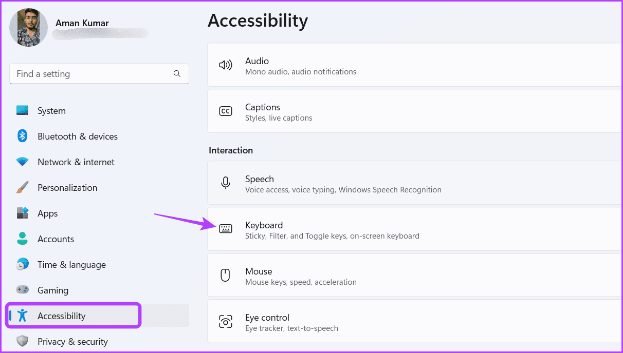 Keyboard-option-1 أفضل 5 طرق لإصلاح مفتاح Caps Lock معكوس في Windows 11
