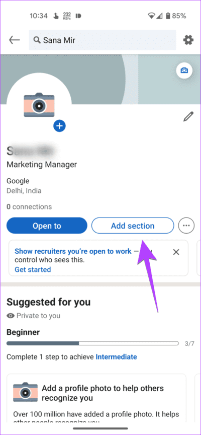 LinkedIn-Mobile-Add-Section-474x1024-1 كيفية إضافة خبرة التطوع على LinkedIn