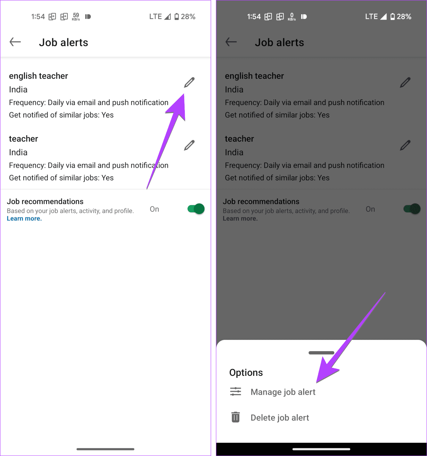 LinkedIn-Mobile-Job-Alert-Manage-1437x1536-1 كيفية إيقاف تشغيل تنبيهات الوظائف على LinkedIn على الهاتف المحمول والكمبيوتر الشخصي