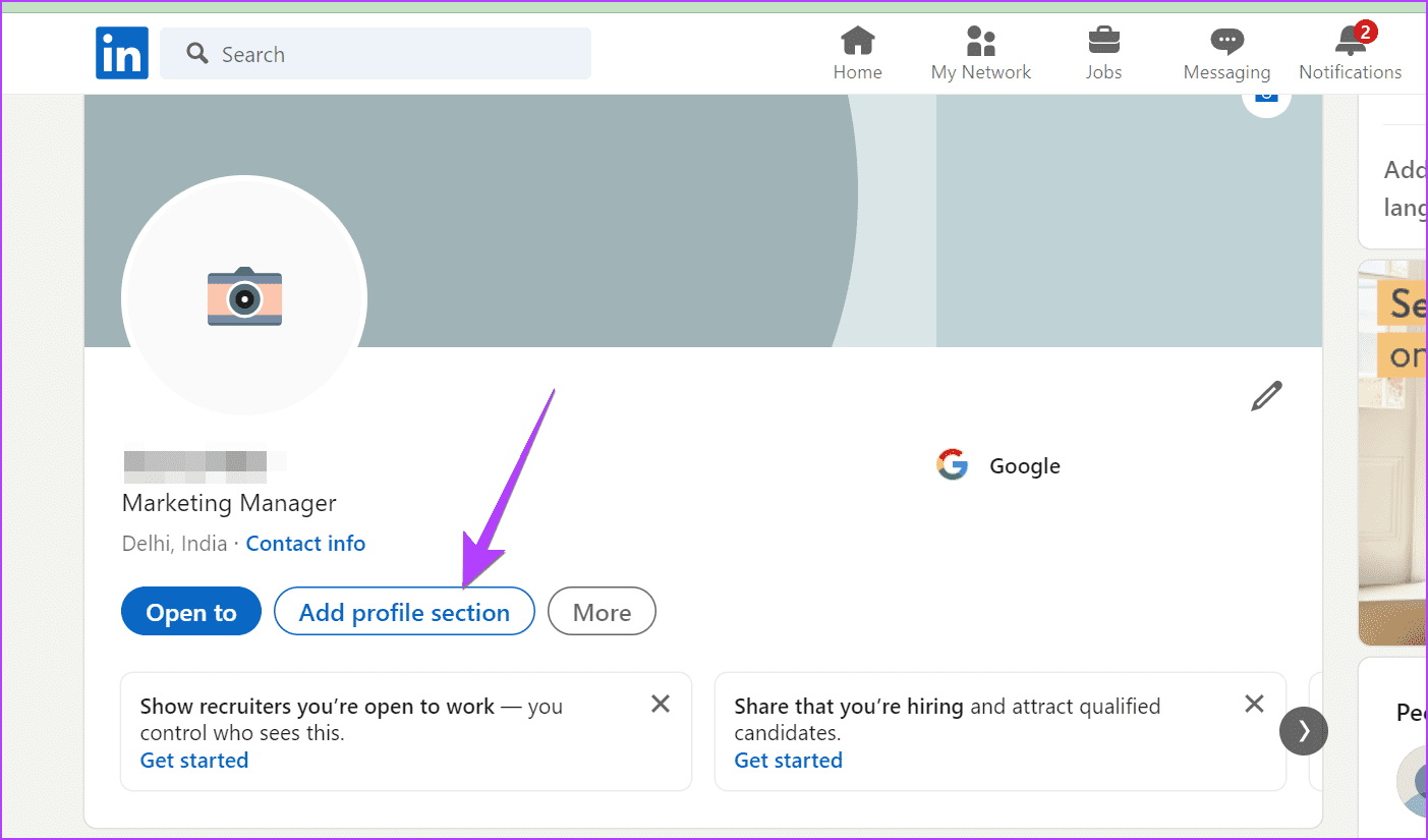 LinkedIn-PC-Add-Section كيفية إضافة خبرة التطوع على LinkedIn