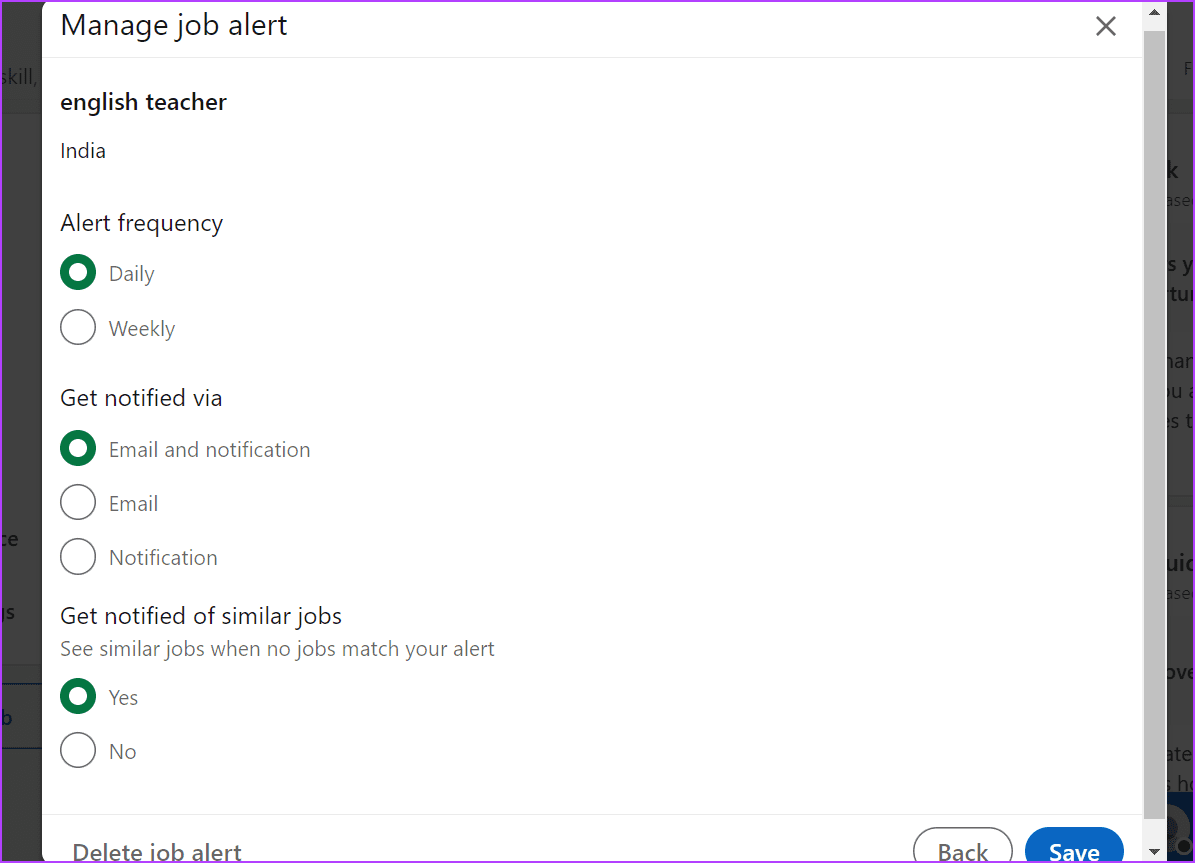 LinkedIn-PC-Job-Alerts-Customize كيفية إيقاف تشغيل تنبيهات الوظائف على LinkedIn على الهاتف المحمول والكمبيوتر الشخصي