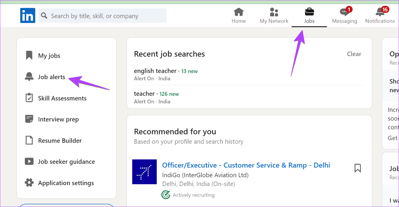 LinkedIn-PC-Job-Alerts كيفية إيقاف تشغيل تنبيهات الوظائف على LinkedIn على الهاتف المحمول والكمبيوتر الشخصي
