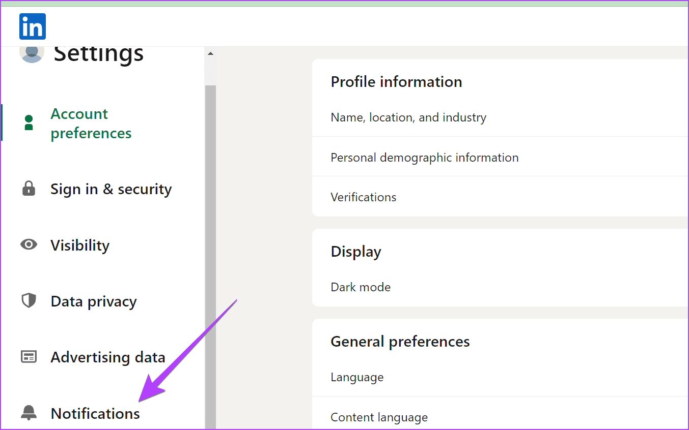 LinkedIn-PC-Settings-Notifications كيفية إيقاف تشغيل تنبيهات الوظائف على LinkedIn على الهاتف المحمول والكمبيوتر الشخصي