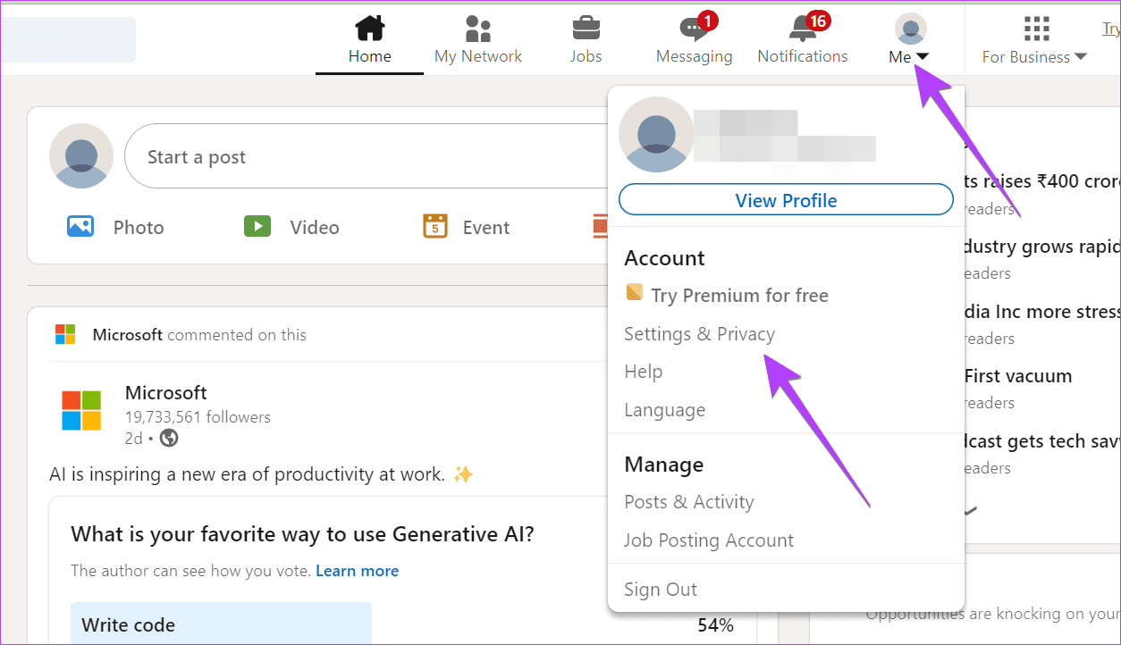 LinkedIn-PC-Settings كيفية إيقاف تشغيل تنبيهات الوظائف على LinkedIn على الهاتف المحمول والكمبيوتر الشخصي