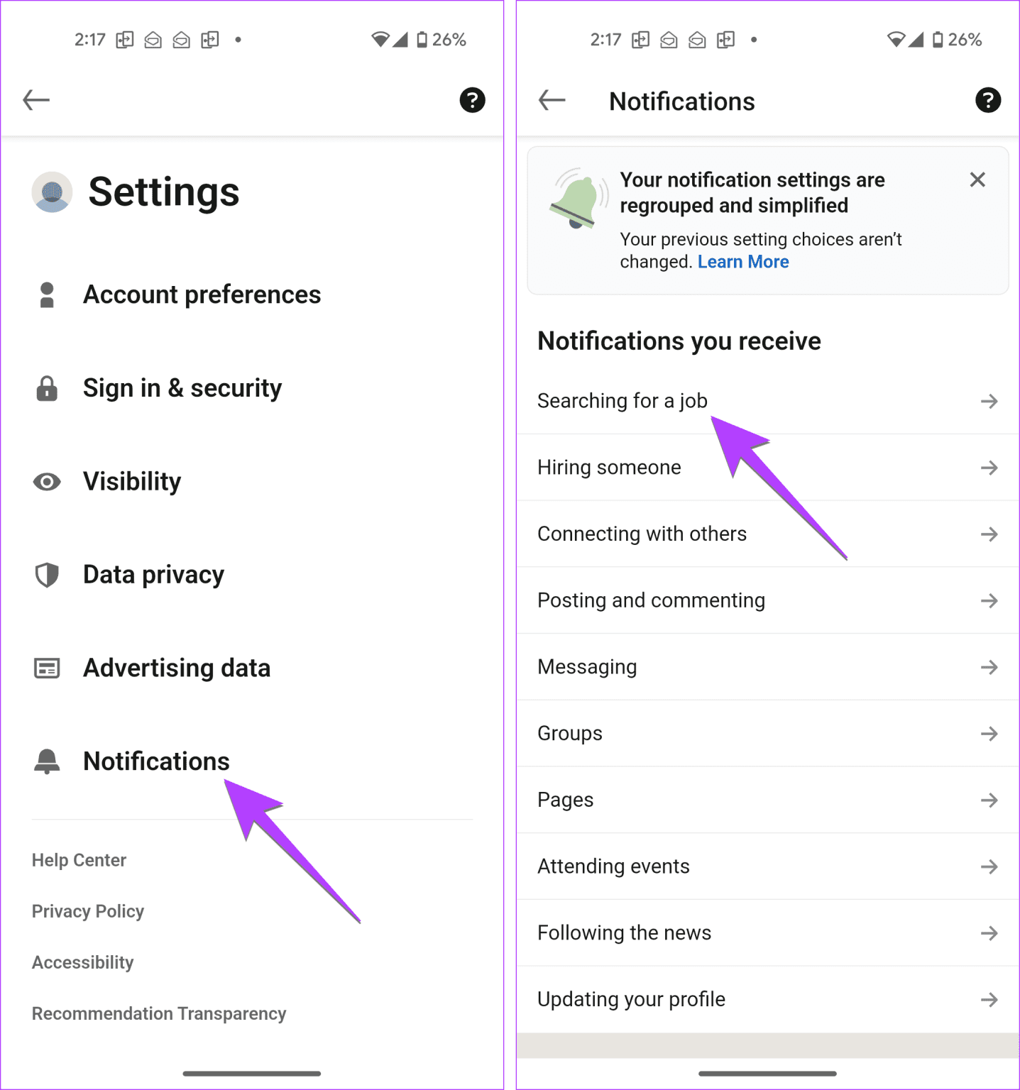 Linkedin-Phone-App-Settings-Notifications-1437x1536-1 كيفية إيقاف تشغيل تنبيهات الوظائف على LinkedIn على الهاتف المحمول والكمبيوتر الشخصي