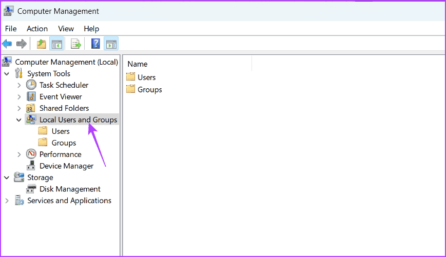 Local-Users-and-Groups-option 6 طرق سريعة لعرض قائمة بجميع حسابات المستخدمين على Windows 11