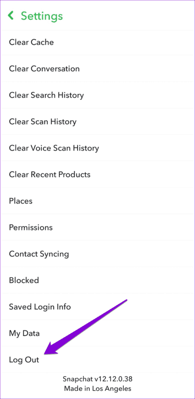 Log-Out-of-Snapchat-500x1024-1 أهم 7 إصلاحات لعدم السماح بتصدير لقطات Snaps على Snapchat إلى الهاتف