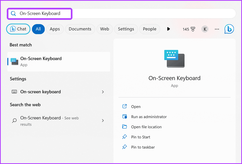 On-Screen-Keyboard أفضل 5 طرق لإصلاح مفتاح Caps Lock معكوس في Windows 11