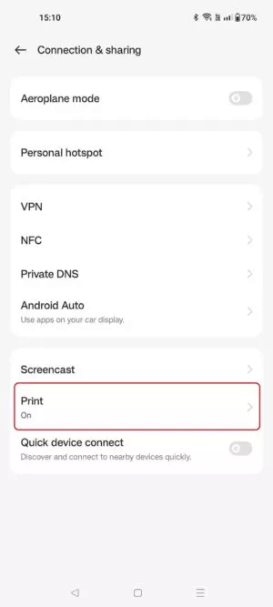 OnePlus-8-Connection-and-Sharing-Menu-300w-667h.jpg كيفية طباعة الرسائل النصية من هاتف Android