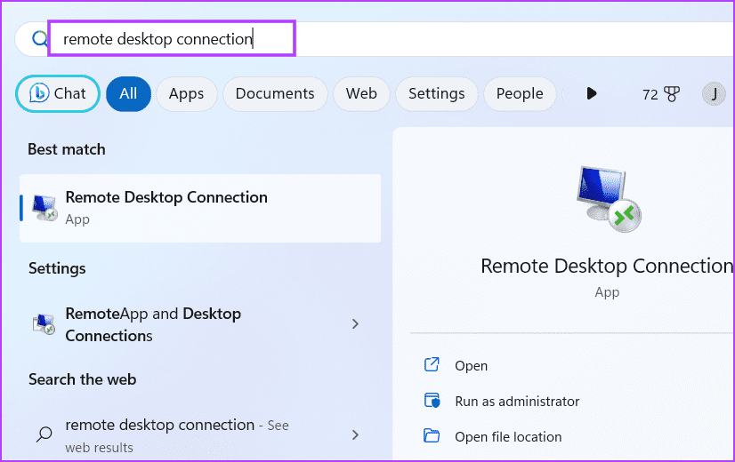 Open-Remote-Desktop-Connection-Tool-Using-Start-Menu 8 طرق سريعة لفتح أداة الاتصال بسطح المكتب البعيد في Windows 11