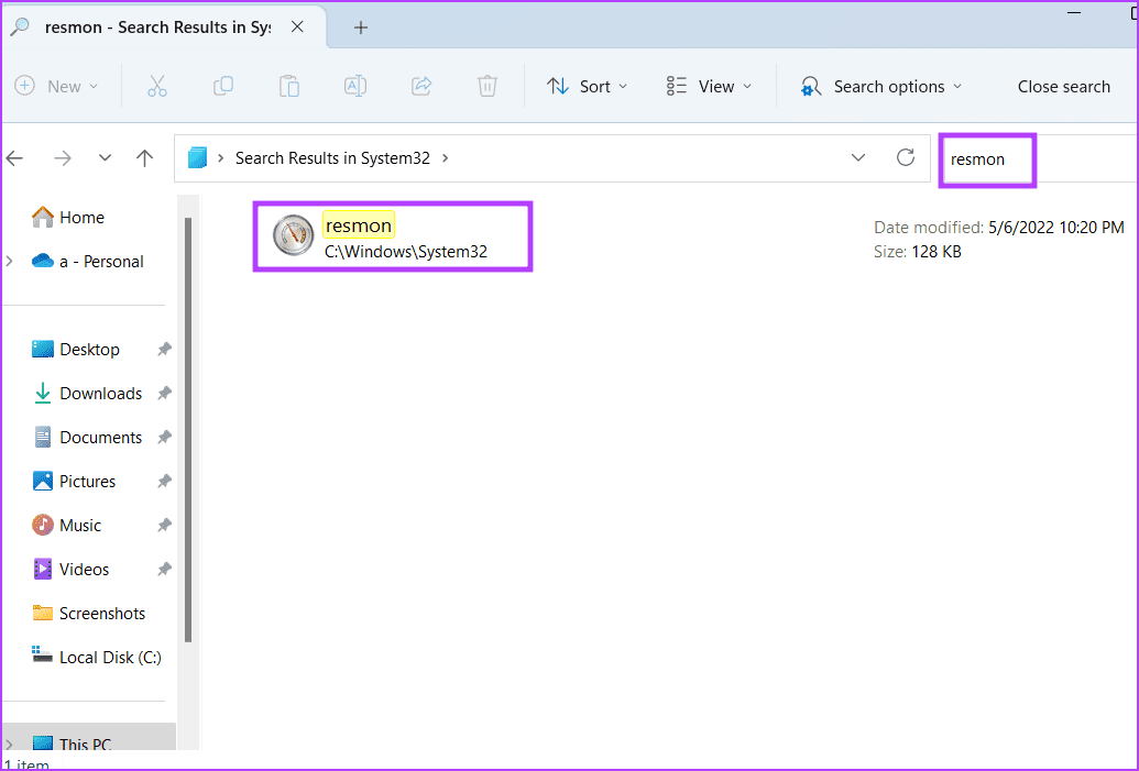 Open-Resource-Monitor-Using-File-Explorer-2 7 طرق سريعة لفتح مراقب الموارد في Windows 11