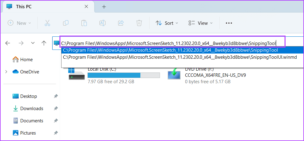 Open-Snipping-Tool-Using-File-Explorer-1 8 طرق سريعة لفتح أداة القص Snipping Tool على Windows